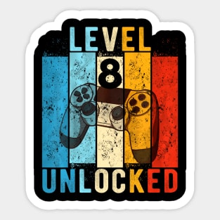 Kids Level 8 Video 8 Year Old 8th Birthday Sticker